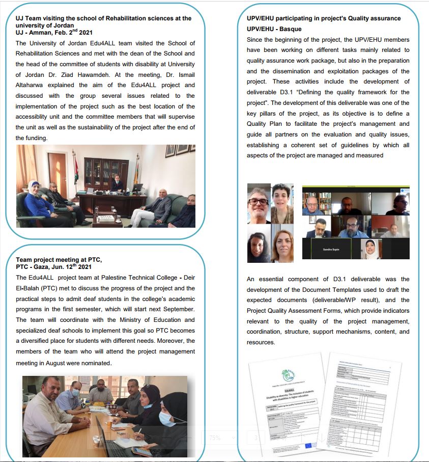 UJ Team visiting the school of Rehabilitation science at the University of jordan UJ-Feb 2nd 2021 UJ Team visiting the school of Rehabilitation science at the University of jorda